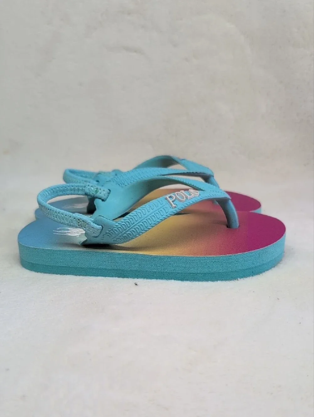 Polo by Ralph Lauren Kids Aqua Strap Gradient Pink-Blue Flip-Flops